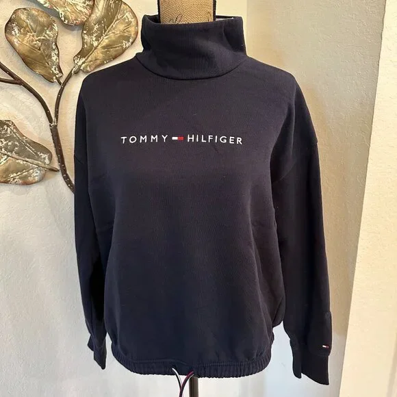 Tommy Hilfiger Navy Blue Sweatshirt & Jogger Set | Size M (Top) / L (Bottom) - Picture 3 of 9